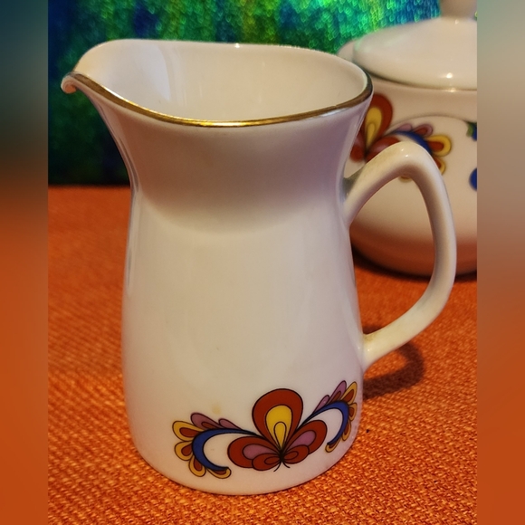 Two Sets Porsgrund Norway FARMERS ROSE Sugar Bowl and Creamer BENIFITS CHARITY - Picture 8 of 14